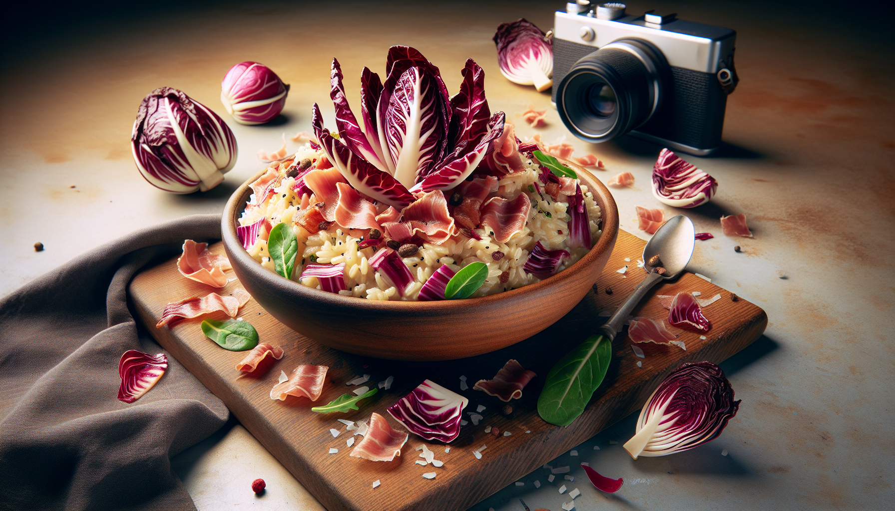 risotto con radicchio e speck